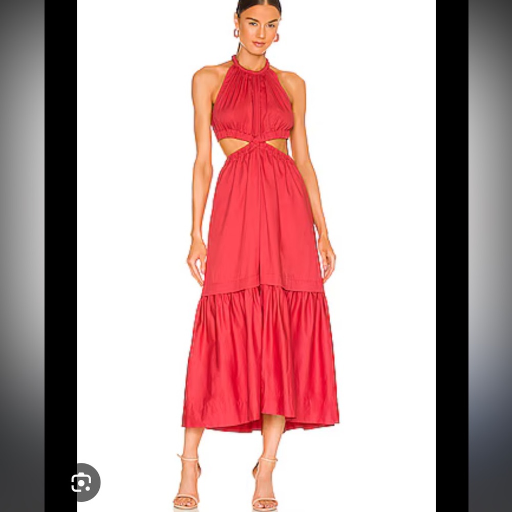 A.L.C. Whitney Dress from Revolve Size 0 Red Cotton Poplin - worn 1X